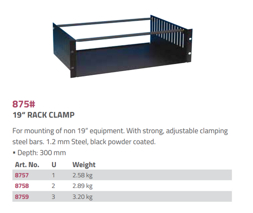 Adam Hall Hardware 19" Rack Clamp 4 U