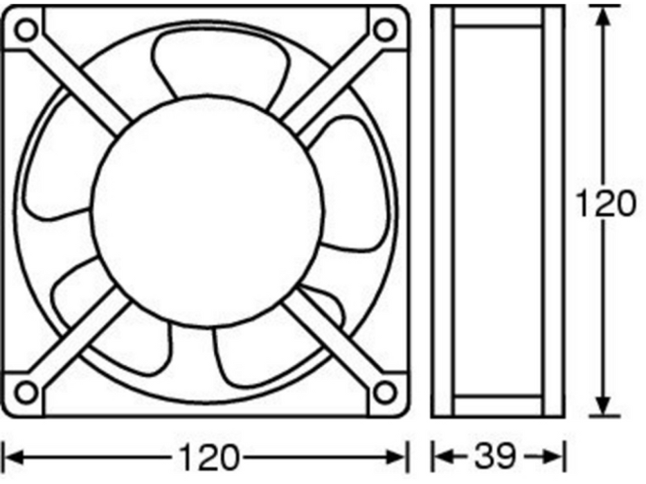 Adam Hall Hardware Fan - cast chassis 120x120x39 mm.