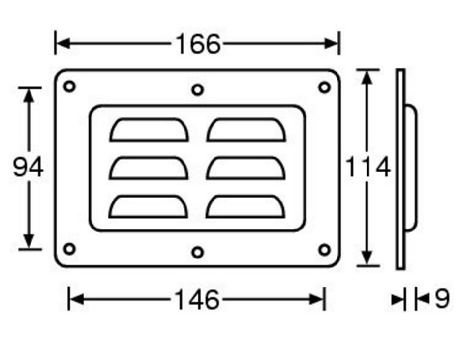 Adam Hall Hardware Ventilation DishHorizontal
