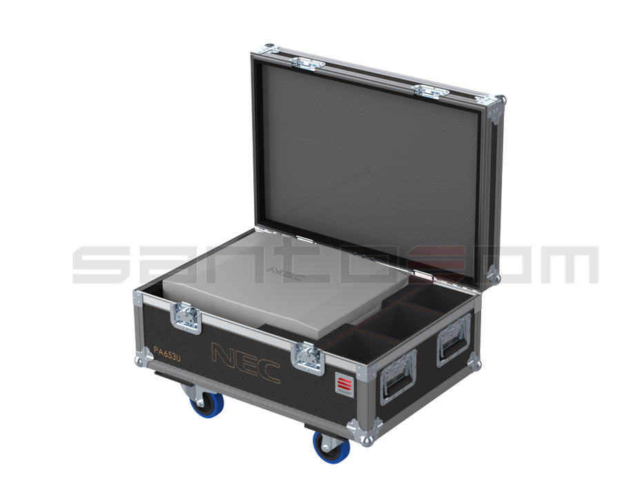 Santosom Video Projector Flight case PRO, NEC PA653U + 2 lens