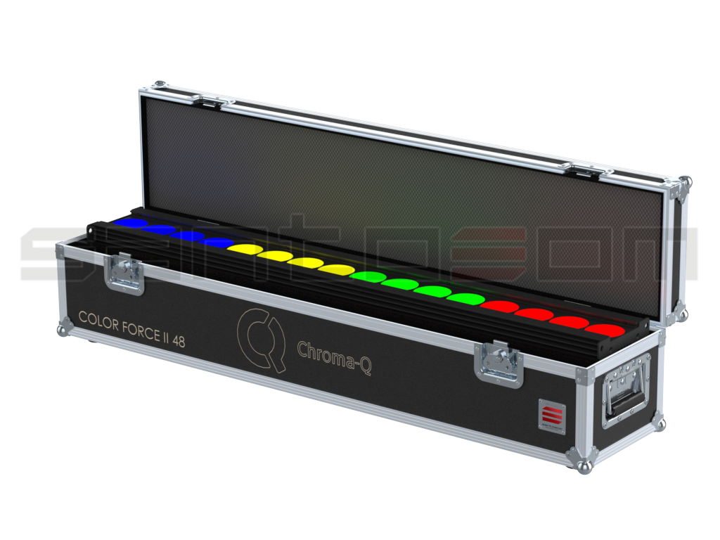 Santosom Blind Flight case, Chroma-Q Color Force II 48
