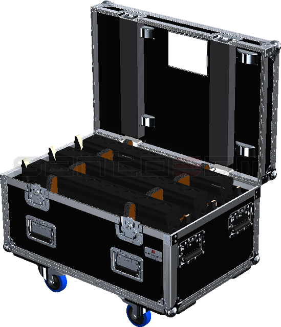 Santosom Blind Flight Case PRO, 6x Showtec led Pixel Bar 8 COB