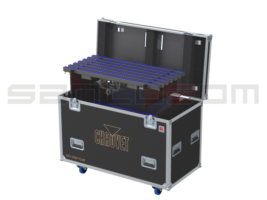 Santosom Blind Flight case PRO, 21x Chauvet Epix Strip Tour + clamp