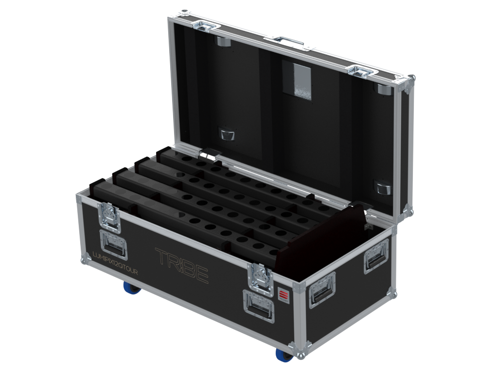SANTOSOM Flight case PRO, 8x Prolights Tribe LUMIPIX12QTOUR