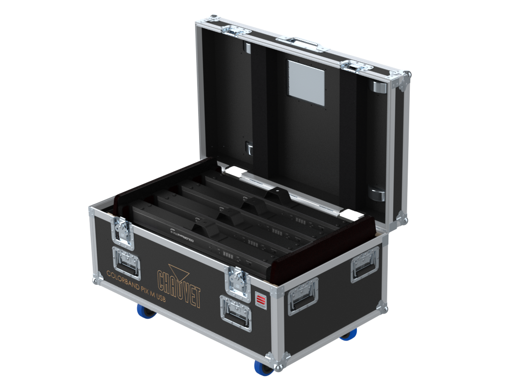 Santosom Flight case PRO, 8x Chauvet ColorBand Pix M Usb