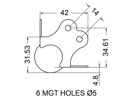 Santosom Hardware Medium Ball Corner 42x42