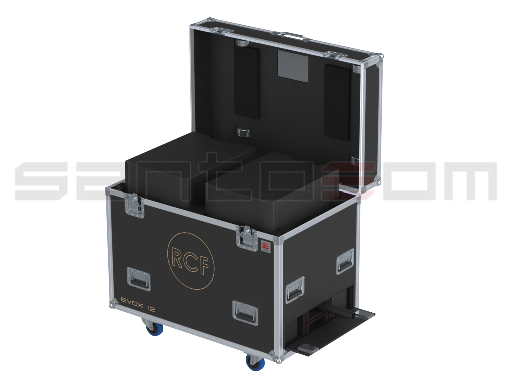 Santosom Cabinet Flight case, 2x RCF EVOX 12 (TOP + SUB)