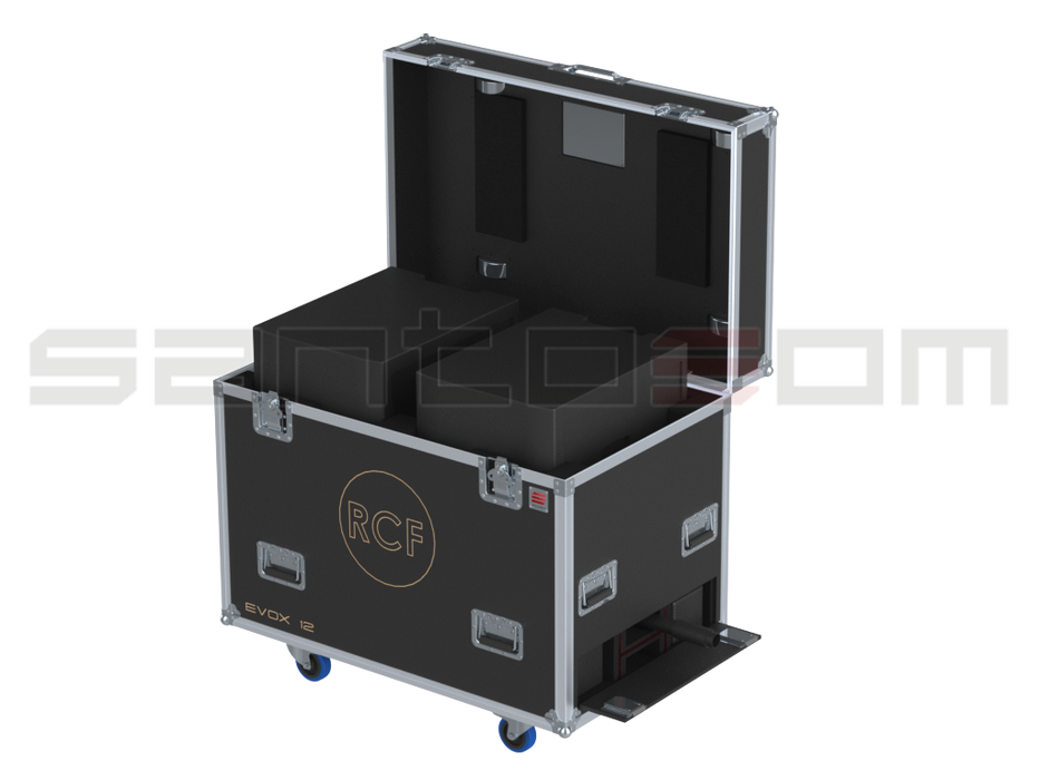Santosom Cabinet Flight case, 2x RCF EVOX 12 (TOP + SUB)