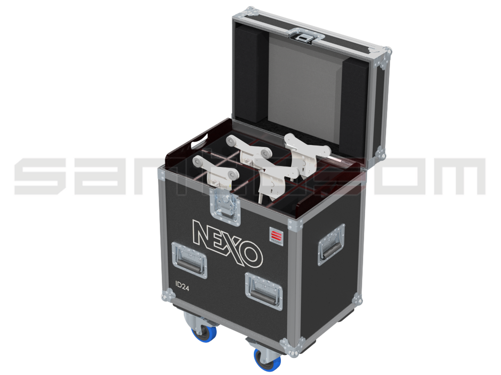 Santosom Cabinet Flight case PRO, 4x Nexo ID24 + access.