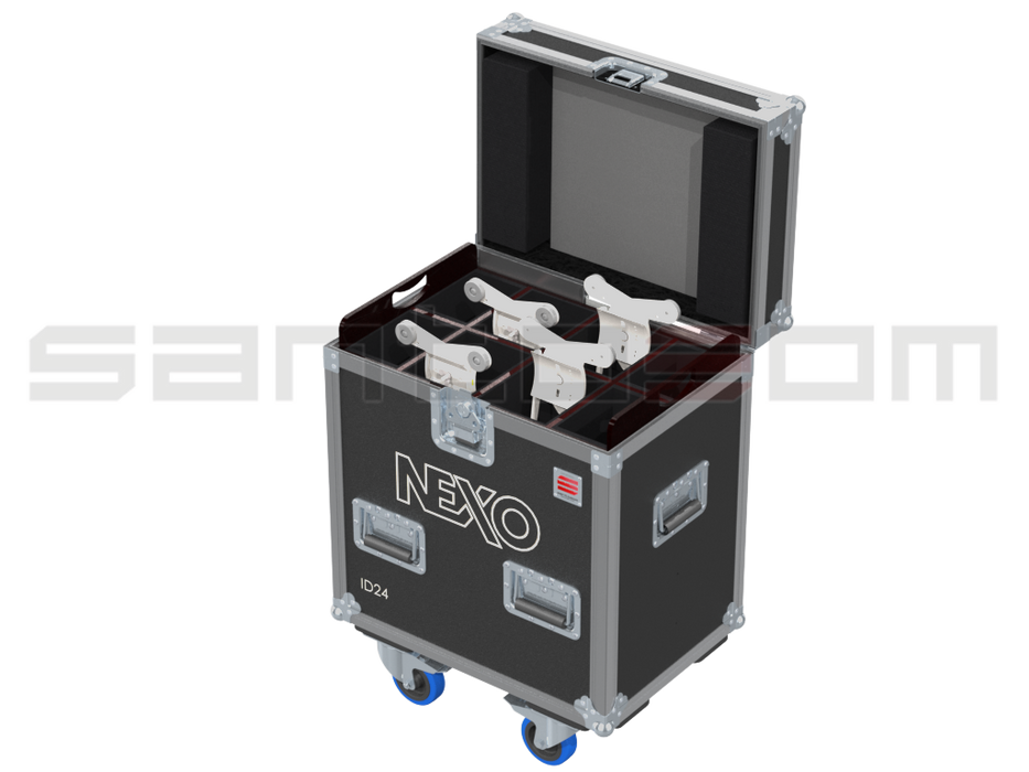 Santosom Cabinet Flight case PRO, 4x Nexo ID24 + access.