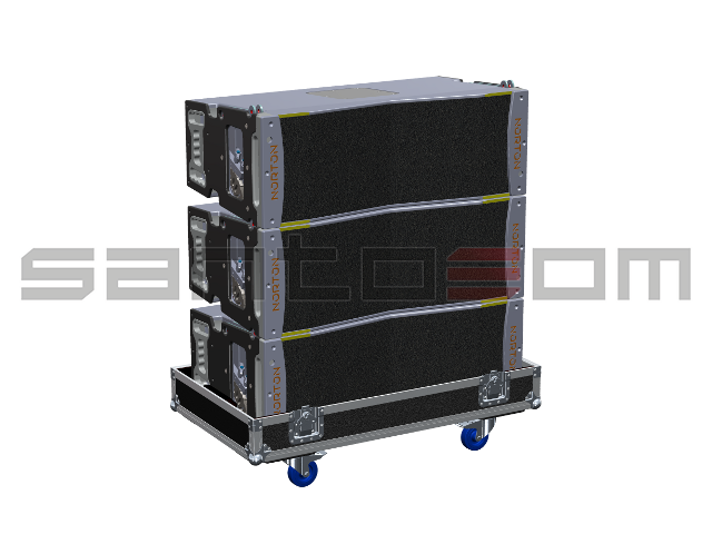 Santosom Cabinet Flight Case PRO, 3x Norton LS-6/7