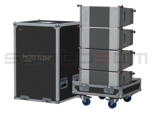 Santosom Cabinet Flight Case, 4x Norton Line Array LS-2