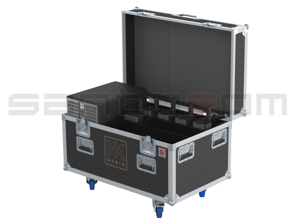 Santosom Cabinet Flight Case, HK Elements 4x E435 + 4x EP1 + 2x E110