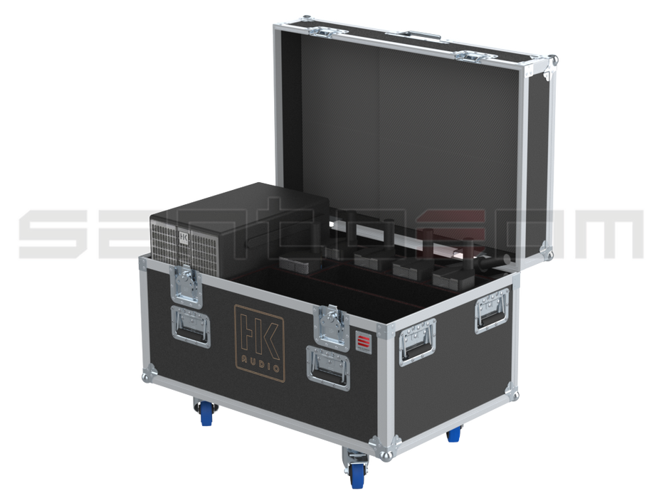Santosom Cabinet Flight Case, HK Elements 4x E435 + 4x EP1 + 2x E110