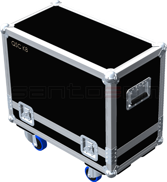Santosom Cabinet Flight case STD, 2x QSC K8