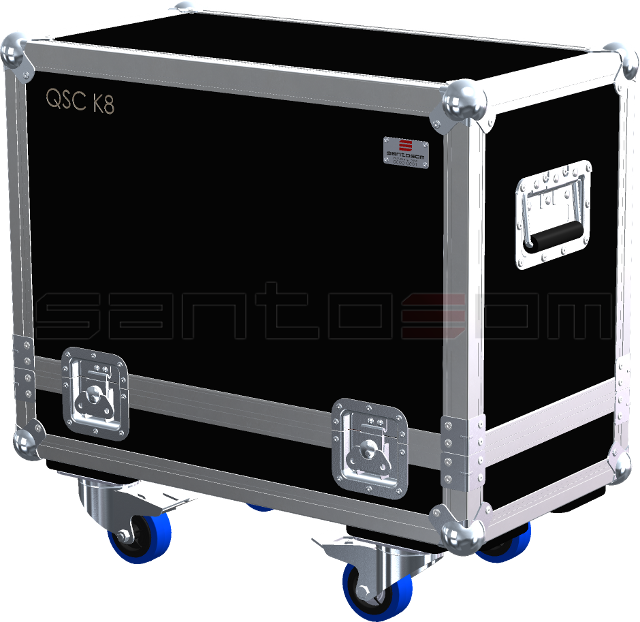 Santosom Cabinet Flight case STD, 2x QSC K8