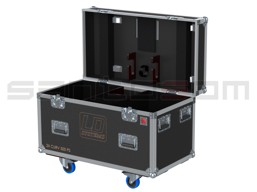 Santosom Cabinet Flight Case Pro, 2x LD Systems LD Curv 500PS