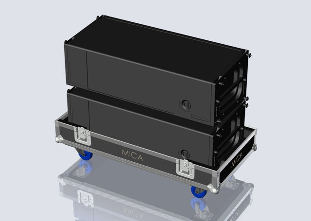 Santosom Cabinet Flight Case PRO, 2x Meyersound Mica