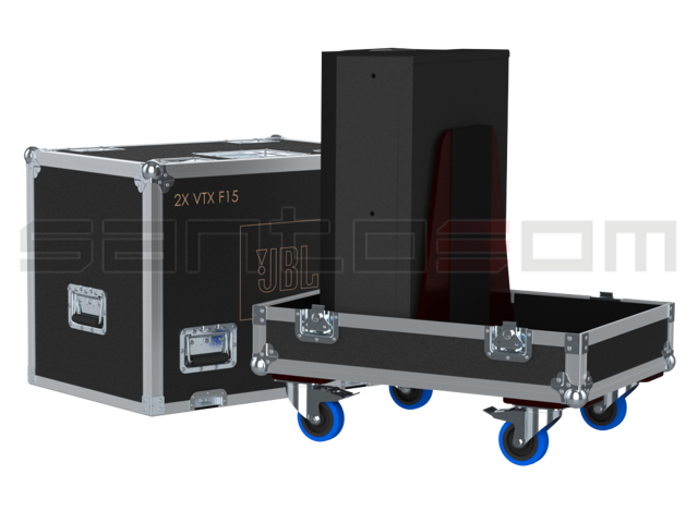 Santosom Cabinet Flight case PRO, 2x JBL VTX F15