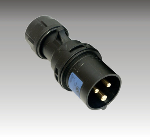 Pce Plug Male CEE 32A 32A 2P+E 230V IP44 - Black