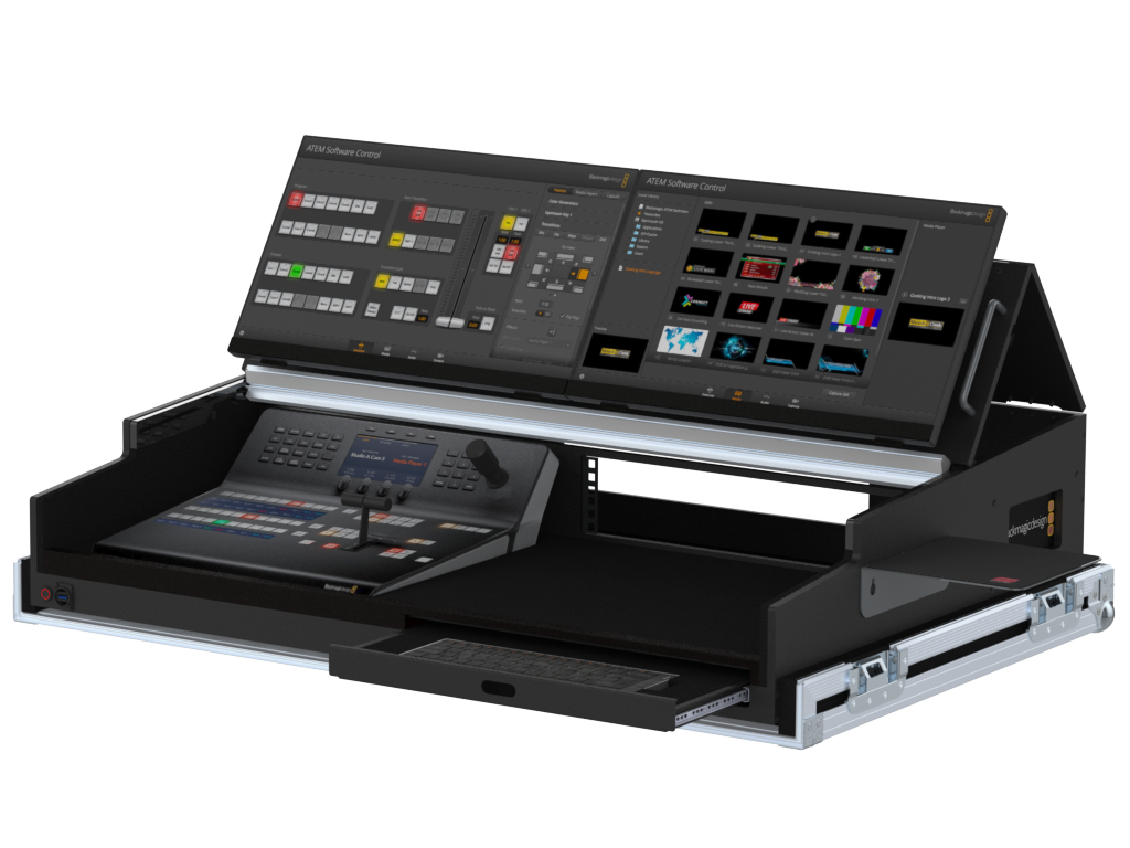 Santosom Lighting controller Flight case PRO-5, Blackmagic ATEM 1 M/E Advanced Panel 10