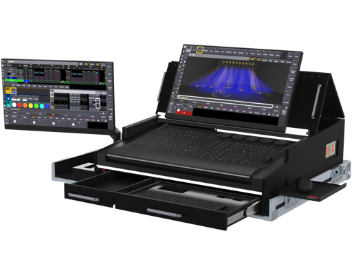 SANTOSOM Lighting controller Flight case PRO-51, MA3 OnPC CMD Wing / XT (with Swivel Arm)