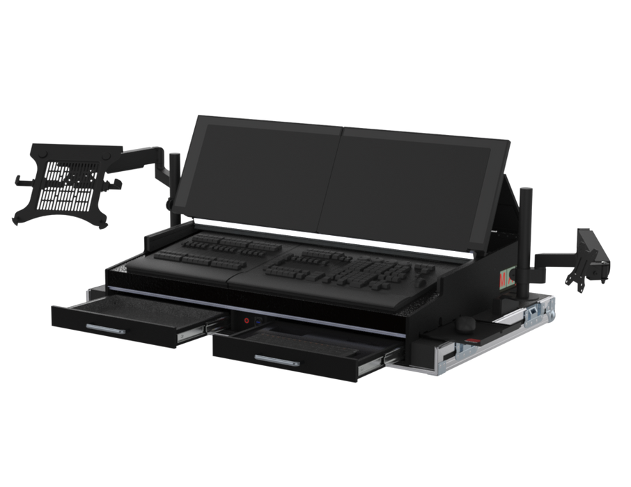 SANTOSOM Lighting controller Flight case PRO-5, GrandMA2 OnPC Command Wing+Fader Wing(for