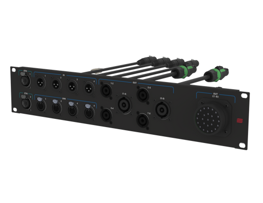 SANTOSOM Connection System Audio 2U (ETH, 4x IN, NL8, NL4 OUT, SOCA)