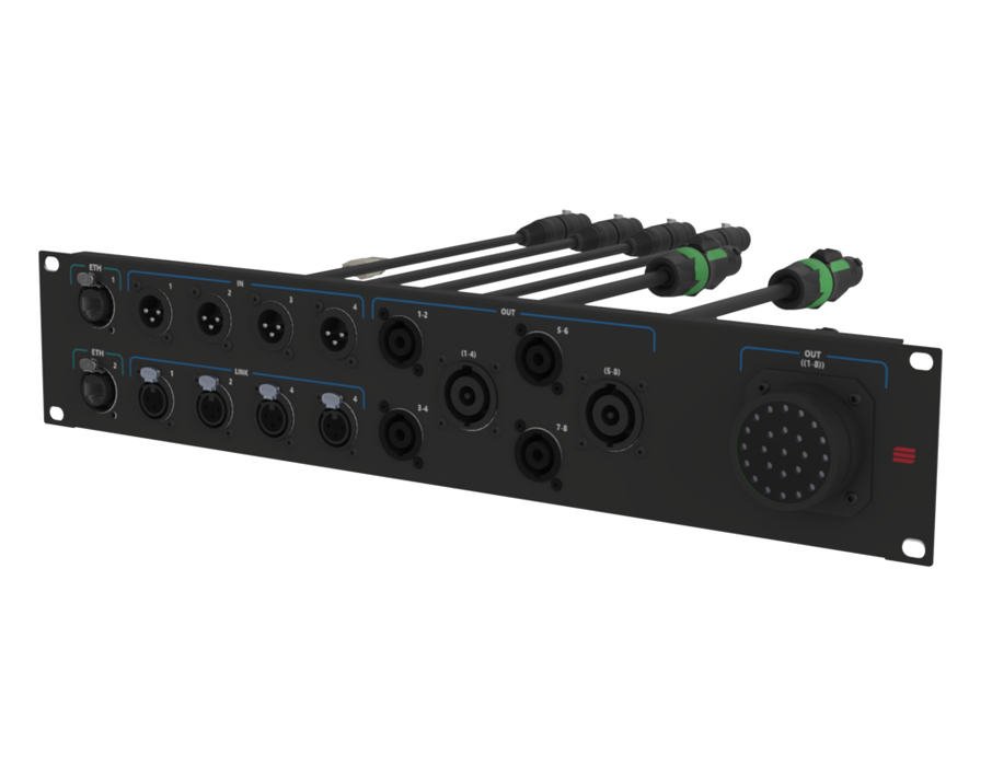 SANTOSOM Connection System Audio 2U (ETH, 4x IN, NL8, NL4 OUT, SOCA)