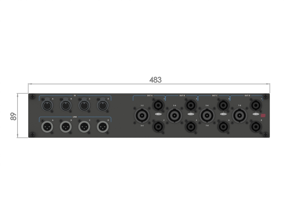 SANTOSOM Connection System Audio 2U (CH IN, NL8, NL4 OUT)