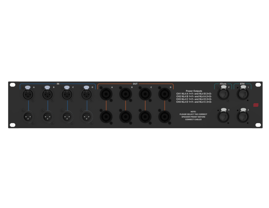 SANTOSOM Connection System Audio 2U (IN A-D, OUT A-D, DANTE, ETH)