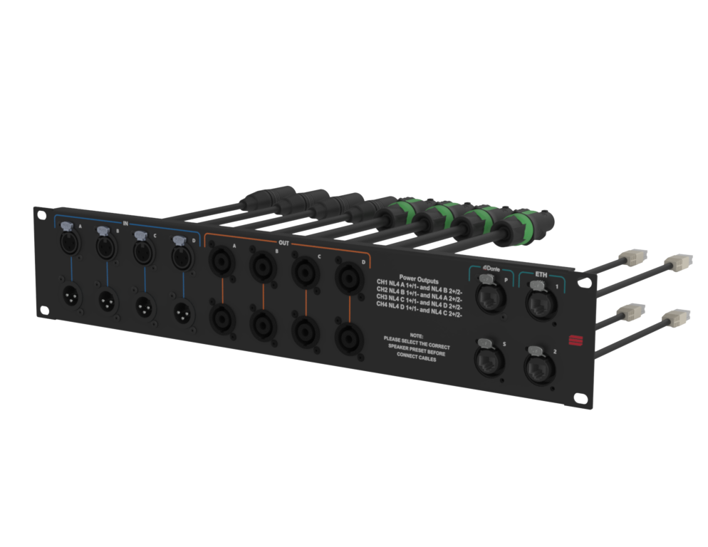 SANTOSOM Connection System Audio 2U (IN A-D, OUT A-D, DANTE, ETH)