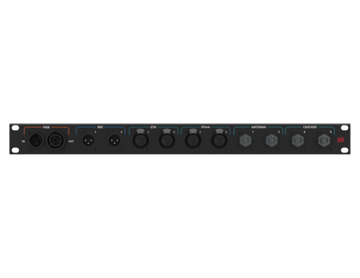 SANTOSOM Connection System 1U (PWR, 2 MIC, 4 ETH, 4 BNC)