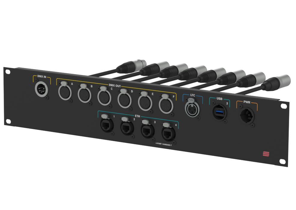 SANTOSOM Connection System Light 2U (PWR,LTC,DMX,ETH,USB(EU))