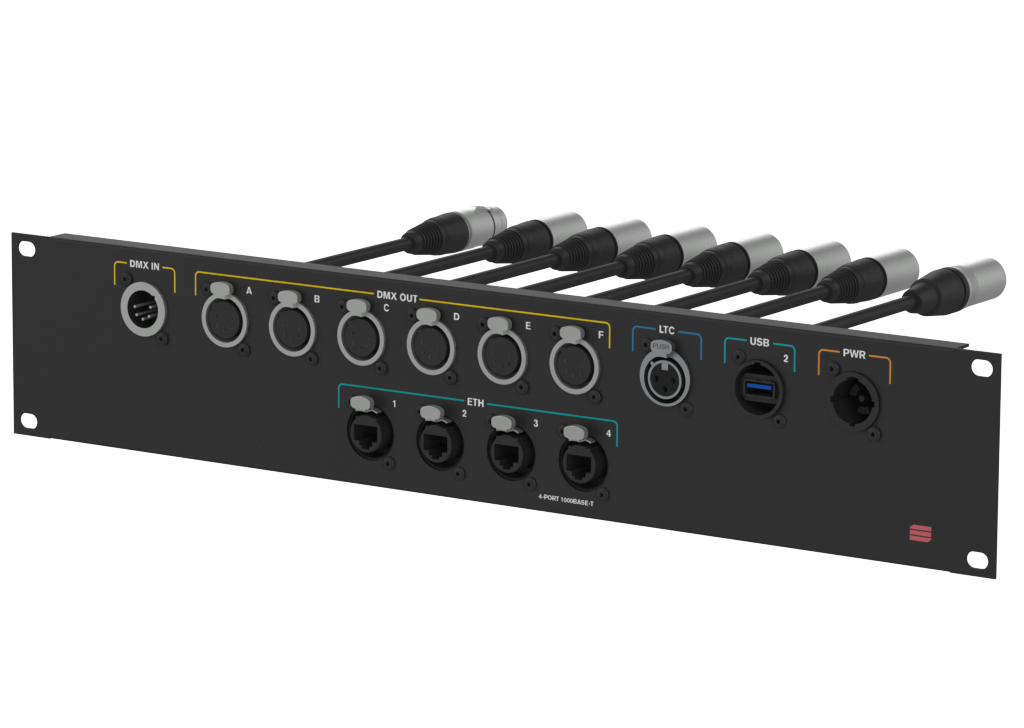 SANTOSOM Connection System Light 2U (PWR,LTC,DMX,ETH,USB(UK))