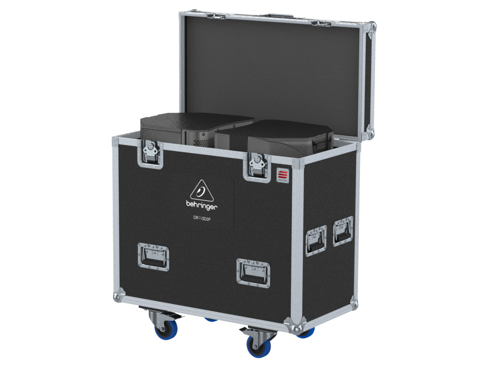 Santosom Cabinet Flight case PRO, 2x Behringer DR115DSP