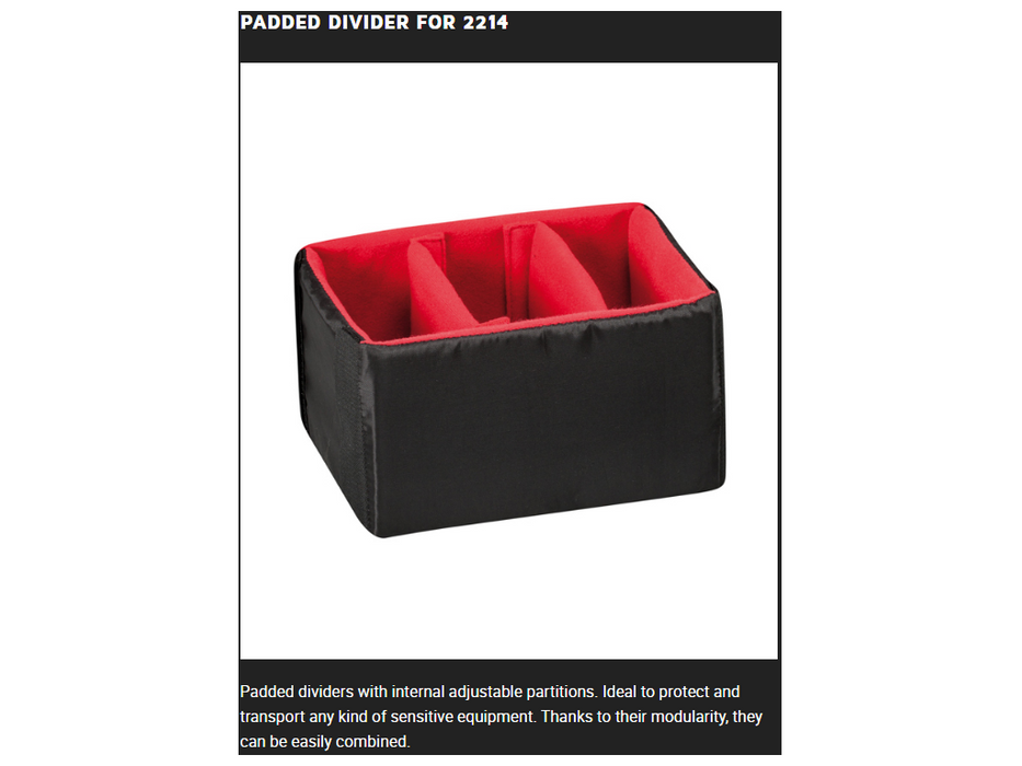 PLASTIC CASES ACCESSORY Padded DIVIDER For 2214