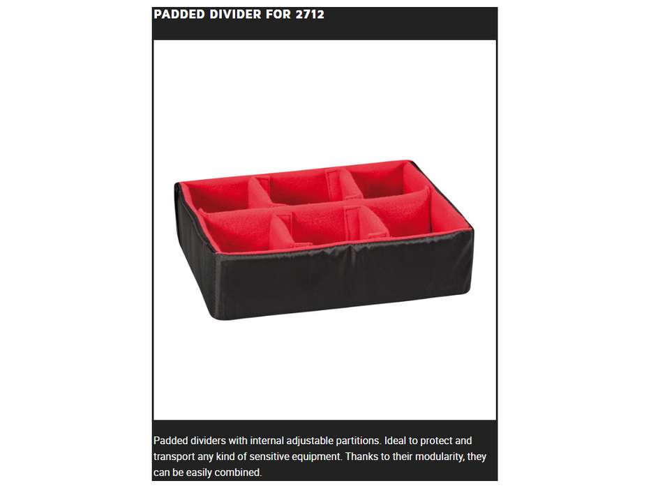 PLASTIC CASES ACCESSORY Padded DIVIDER For 2712