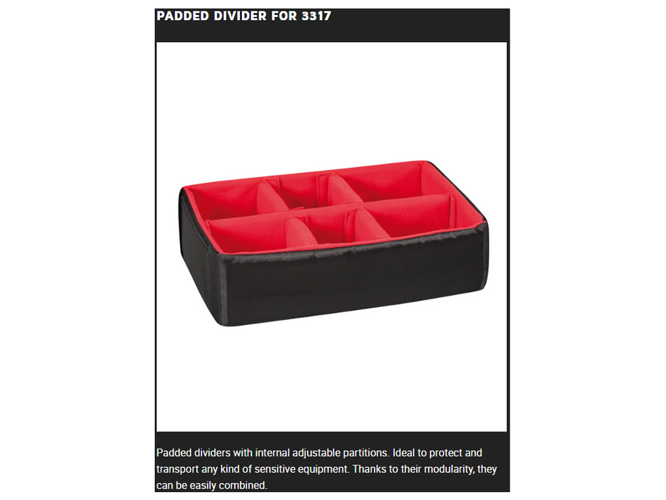 PLASTIC CASES ACCESSORY Padded DIVIDER For 3317