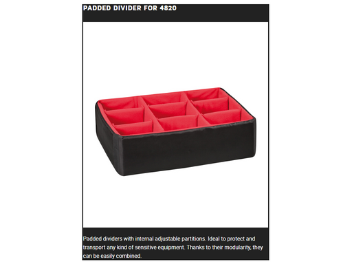 PLASTIC CASES ACCESSORY Padded DIVIDER For 4820