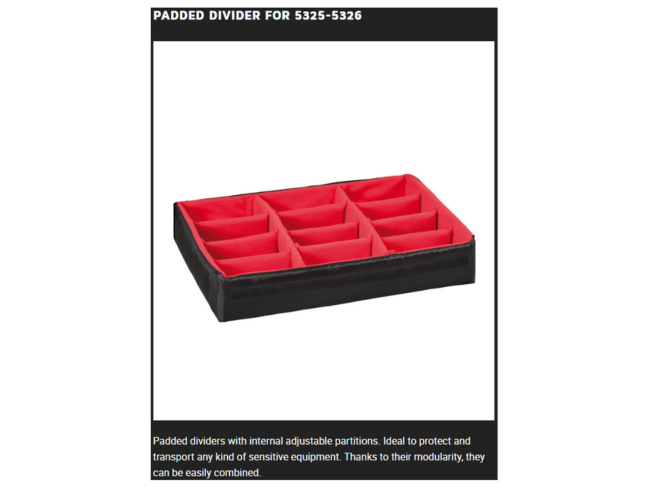 PLASTIC CASES ACCESSORY Padded DIVIDER For 5325-5326