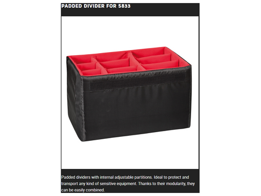 PLASTIC CASES ACCESSORY Padded DIVIDER For 5833