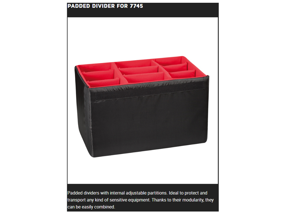 PLASTIC CASES ACCESSORY Padded DIVIDER For 7745