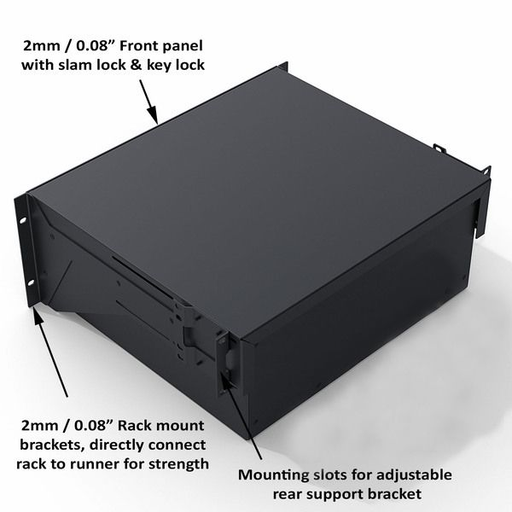 SANTOSOM Rack Drawer 2U Aluminium ERGO (19"x10")