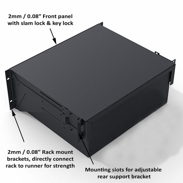 SANTOSOM Rack Drawer 2U Aluminium ERGO (19"x10")