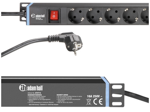Adam Hall Power Strip 12+2 Sockets (W 960 mm)