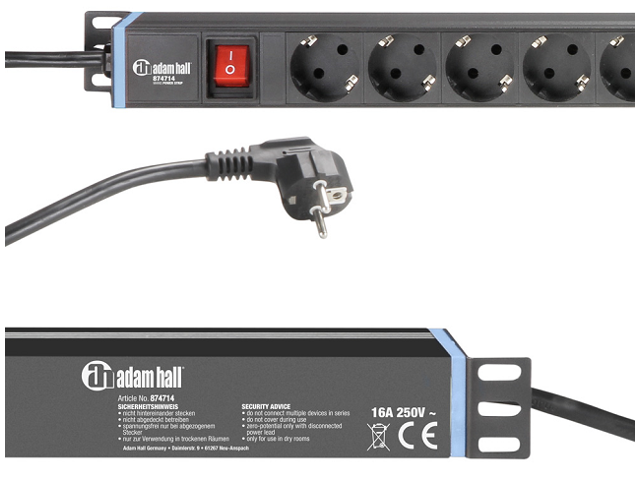 Adam Hall Power Strip 12+2 Sockets (W 960 mm)