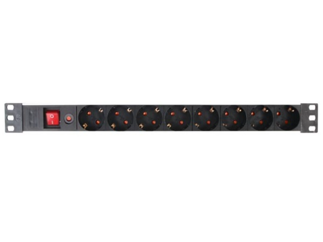 Adam Hall 19" Mains Power Strip 8 Sockets, 1U