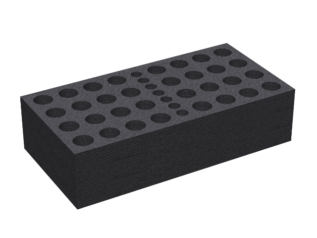 Santosom 22" Drawer Foam 5U, 32 mic. type 58+ 7 mic. HH
