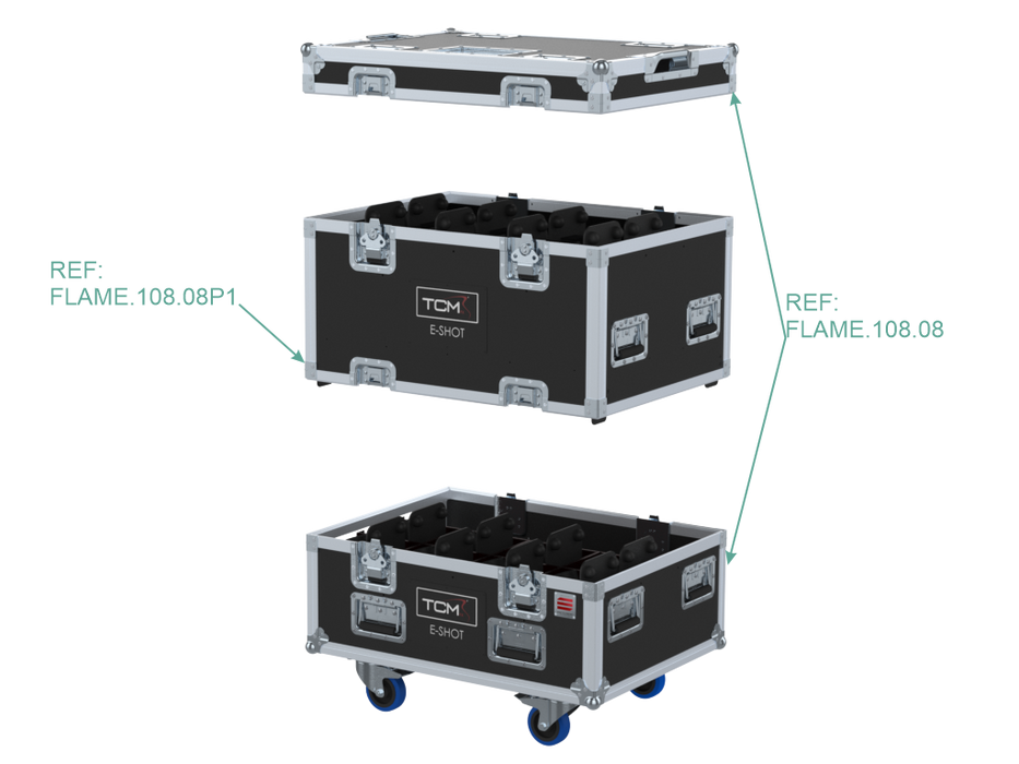 SANTOSOM Extention for flight case, TCM 8x E-SHOT